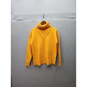 Attitudes By Renée Womens Mustard Yellow Turtleneck Sweater S Soft Ribbed Knit